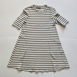 Uniqlo white and black striped cotton dress women's size small